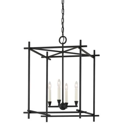 Troy Lighting - Huck 4-Light Large Lantern - Black Iron - F1097-BI