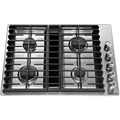 KitchenAid - 30" 4 Burner Gas Downdraft Cooktop - KCGD500GSS