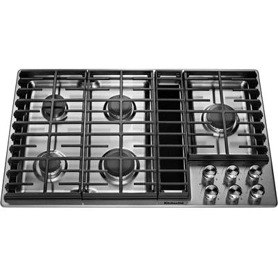 KitchenAid - 36" 5 Burner Gas Downdraft Cooktop - KCGD506GSS