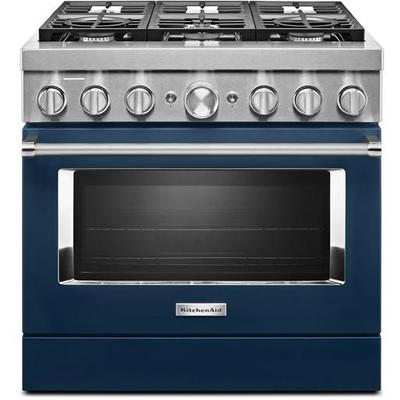 KitchenAid - KitchenAid 36'' Smart Commercial-Style Dual Fuel Range with 6 Burners - KFDC506JIB