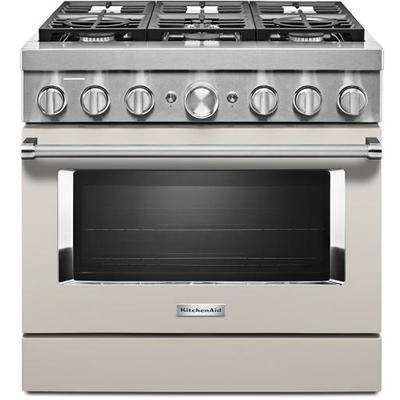 KitchenAid - 36'' Smart Commercial-Style Dual Fuel Range with 6 Burners - KFDC506JMH