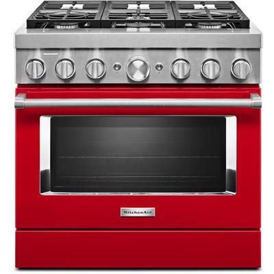 KitchenAid - 36'' Smart Commercial-Style Dual Fuel Range with 6 Burners - KFDC506JPA