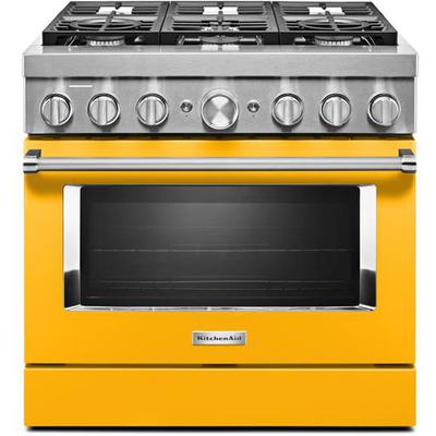 KitchenAid - 36'' Smart Commercial-Style Dual Fuel Range with 6 Burners - KFDC506JYP