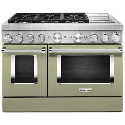 KitchenAid - 48'' Smart Commercial-Style Dual Fuel Range with Griddle - KFDC558JAV