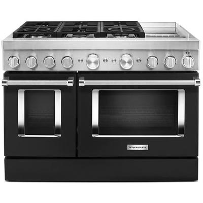 KitchenAid - 48'' Smart Commercial-Style Dual Fuel Range with Griddle - KFDC558JBK