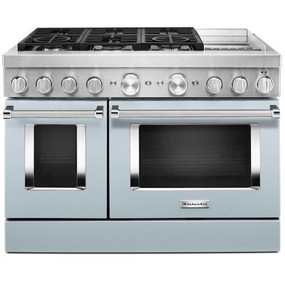 KitchenAid - 48'' Smart Commercial-Style Dual Fuel Range with Griddle - KFDC558JMB