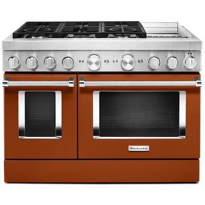 KitchenAid - 48'' Smart Commercial-Style Dual Fuel Range with Griddle - KFDC558JSC