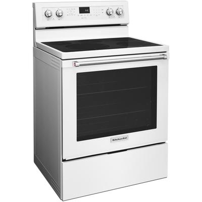 KitchenAid - 30" 5-Element Electric Convection Range - KFEG500EWH