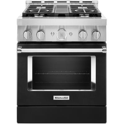 KitchenAid - KitchenAid 30'' Smart Commercial-Style Gas Range with 4 Burners - KFGC500JBK