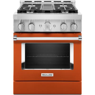 KitchenAid - KitchenAid 30'' Smart Commercial-Style Gas Range with 4 Burners - KFGC500JSC