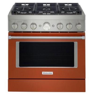 KitchenAid - 36'' Smart Commercial-Style Gas Range with 6 Burners - KFGC506JSC