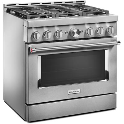 KitchenAid - 36'' Smart Commercial-Style Gas Range with 6 Burners - KFGC506JSS