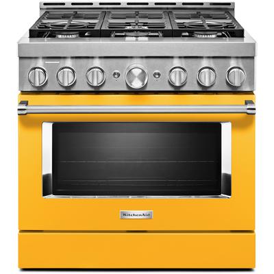 KitchenAid - 36'' Smart Commercial-Style Gas Range with 6 Burners - KFGC506JYP