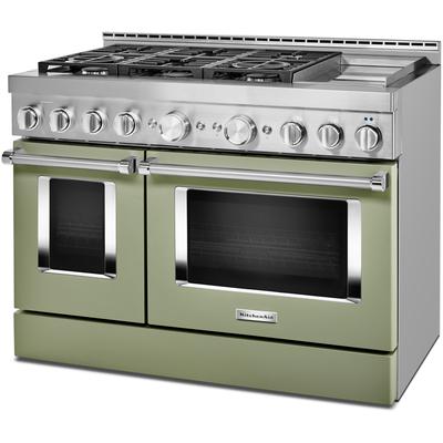 KitchenAid - 48'' Smart Commercial-Style Gas Range with Griddle - KFGC558JBK