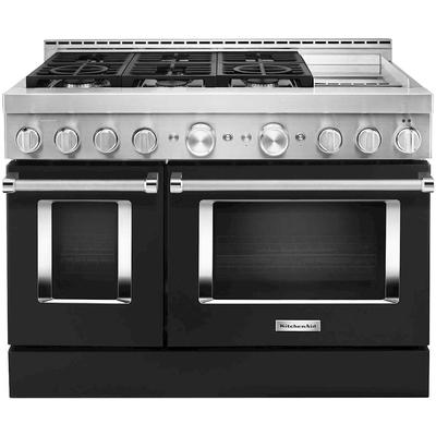 KitchenAid - 48'' Smart Commercial-Style Gas Range with Griddle - KFGC558JBK