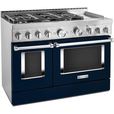 KitchenAid - 48'' Smart Commercial-Style Gas Range with Griddle - KFGC558JMB