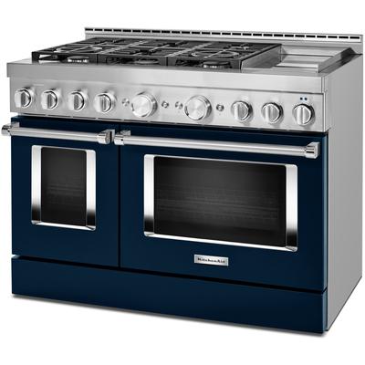 KitchenAid - 48'' Smart Commercial-Style Gas Range with Griddle - KFGC558JIB