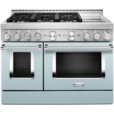 KitchenAid - 48'' Smart Commercial-Style Gas Range with Griddle - KFGC558JMB