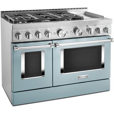 KitchenAid - 48'' Smart Commercial-Style Gas Range with Griddle - KFGC558JMB