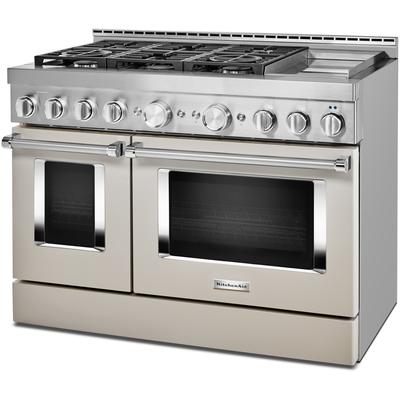 KitchenAid - KitchenAid 48'' Smart Commercial-Style Gas Range with Griddle - KFGC558JSC