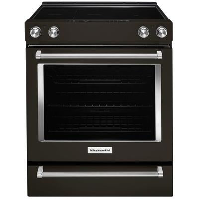 KitchenAid - 30-inch 5-Element Electric Slide-In Convection Range - KSEG700EBS