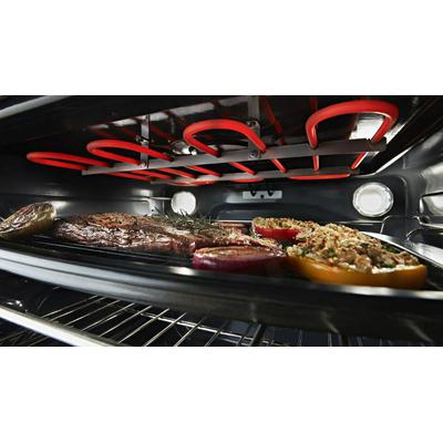 KitchenAid - 30-inch 5-Element Electric Slide-In Convection Range - KSEG700EBS