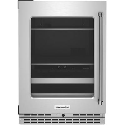 KitchenAid - "24"" Beverage Center with Glass Door and Metal-Front Racks" - KUBL314KSS