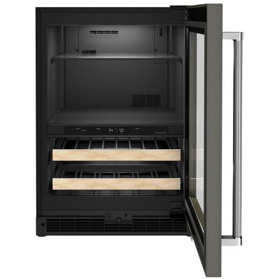 KitchenAid - "24"" Beverage Center with Glass Door and Wood-Front Racks" - KUBR214KSB