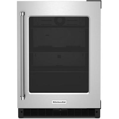 KitchenAid - "24"" Undercounter Refrigerator with Glass Door" - KURR214KSB