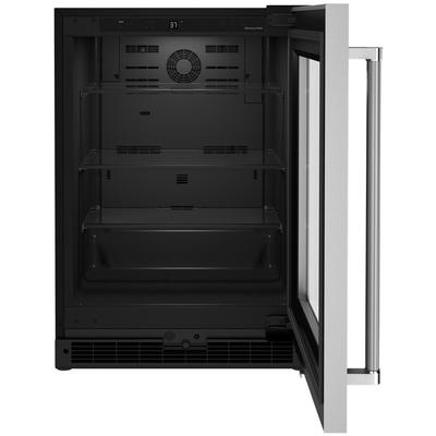 KitchenAid - "24"" Undercounter Refrigerator with Glass Door and Shelves with Metallic Accents" - KURR314KBS