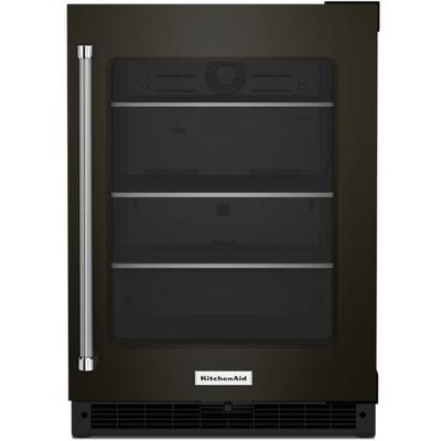 KitchenAid - "24"" Undercounter Refrigerator with Glass Door and Shelves with Metallic Accents" - KURR314KBS