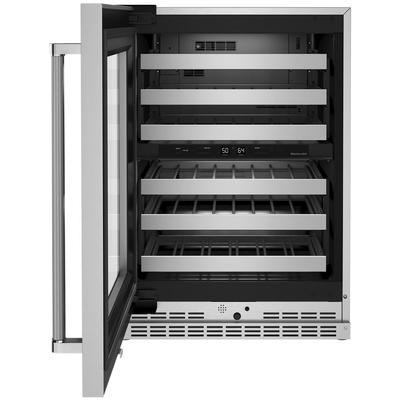 KitchenAid - "24"" Panel-Ready Undercounter Wine Cellar with Wood-Front Racks" - KUWR214KPA