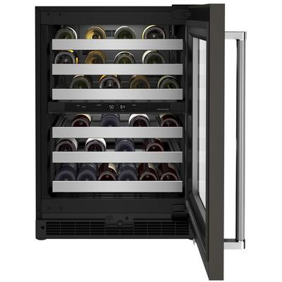 KitchenAid - "24"" Undercounter Wine Cellar with Glass Door and Metal-Front Racks" - KUWR314KBS