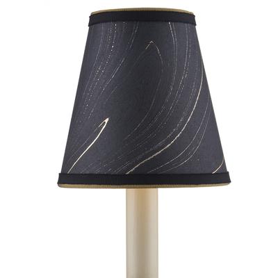 Currey & Co. - Marble Paper Tapered Chandelier Shade - Black/Gold/Silver - 0900-0019