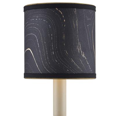 Currey & Co. - Marble Paper Drum Chandelier Shade - Black/Gold/Silver - 0900-0020