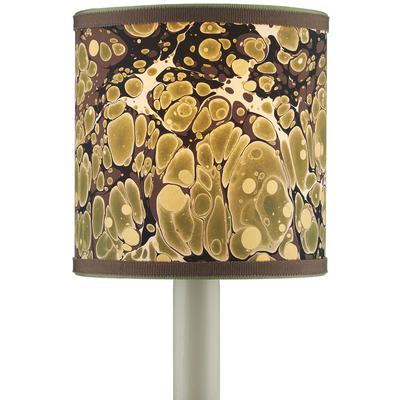 Currey & Co. - Marble Paper Drum Chandelier Shade - Green/Brown/Gold - 0900-0022