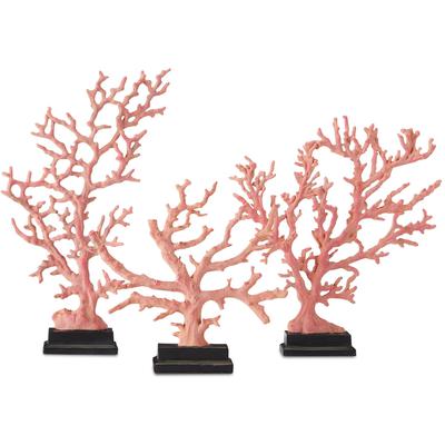 Currey & Co. - Red Coral Branches Large Set of 3 - 1200-0436