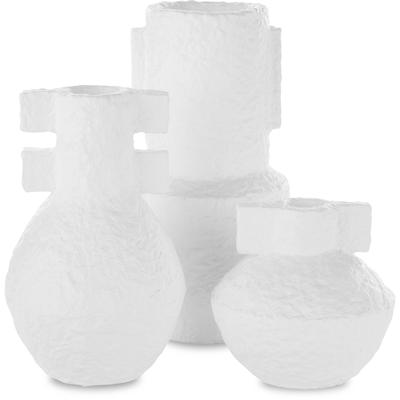 Currey & Co. - Aegean White Vase Set of 3 - 1200-0463