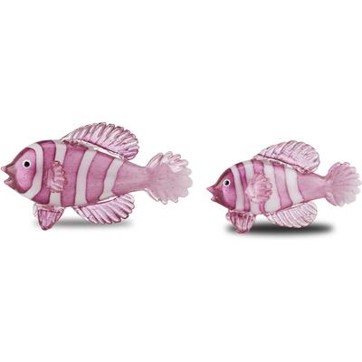 Currey & Co. - Rialto Magenta Glass Fish Set of 2 - 1200-0563