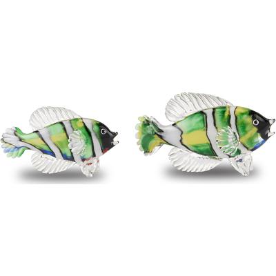 Currey & Co. - Rialto Green Glass Fish Set of 2 - 1200-0564