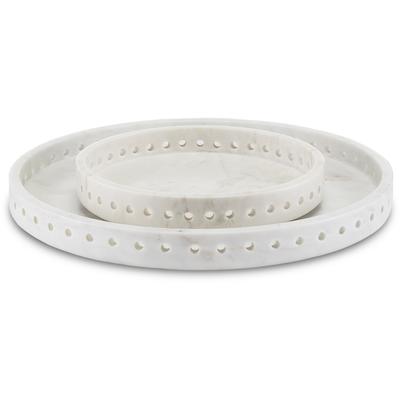 Currey & Co. - Freya White Marble Small Tray - 1200-0591