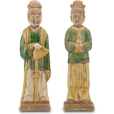 Currey & Co. - Tang Dynasty Palace Servants Set of Two - 1200-0597