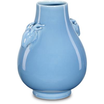 Currey & Co. - Sky Blue Deer Handles Vase - 1200-0607