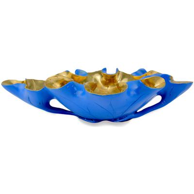 Currey & Co. - Wrapped Lotus Leaf Lapis Blue Bowl - 1200-0622