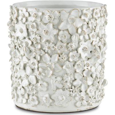 Currey & Co. - Jessamine White Cachepot - 1200-0627