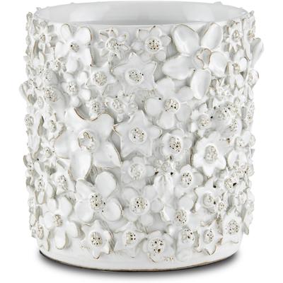 Currey & Co. - Jessamine White Small Cachepot - 1200-0628