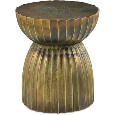 Currey & Co. - Rasi Antique Brass Table/Stool - 4000-0075