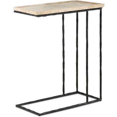 Currey & Co. - Boyles Travertine C Table - 4000-0139