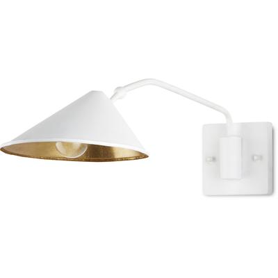 Currey & Co. - Serpa Single Swing-Arm White Wall Sconce - 5000-0205