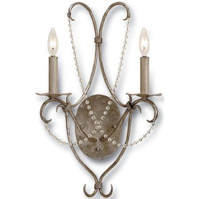 Currey & Co. - Crystal Lights Silver Wall Sconce - 5980